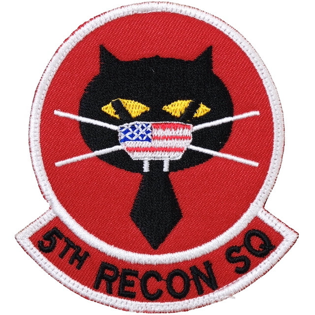 Military Patch（ミリタリーパッチ）5TH RECON SQ 米国旗 マスク [フック付き]【レターパックプラス対応】【レターパックライト対応】