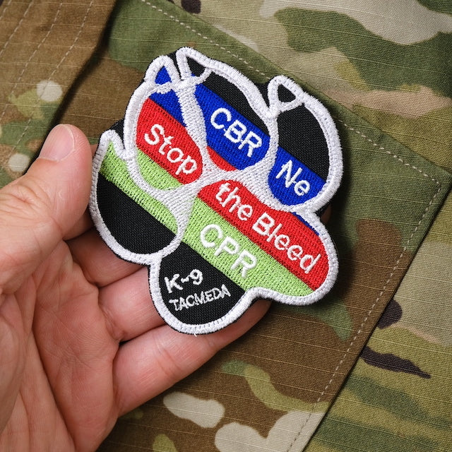 Military Patch（ミリタリーパッチ）K-9 フットプリント CBRNe パッチ [フック付き]【レターパックプラス対応】【レターパックライト対応】