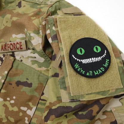 Military Patch（ミリタリーパッチ）We're all Mad here ラウンド [フック付き]【レターパックプラス対応】【レターパックライト対応】