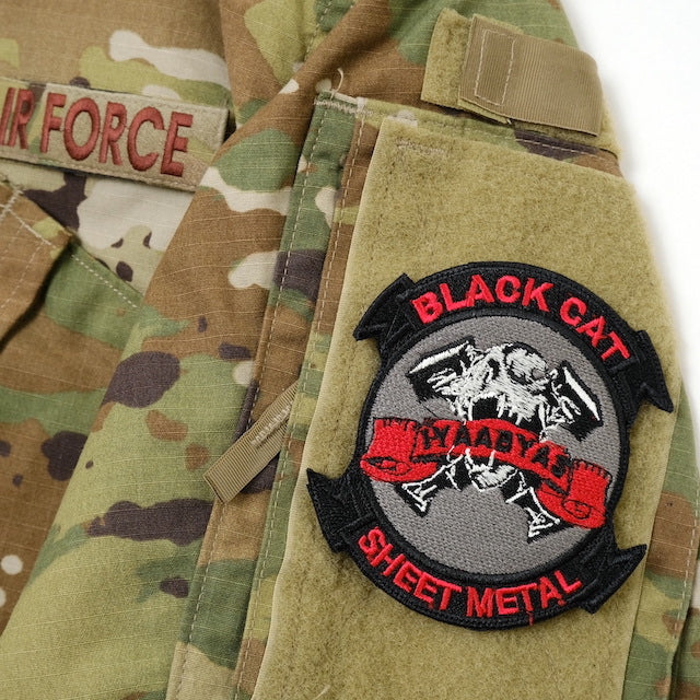 Military Patch（ミリタリーパッチ）BLACK CAT SHEET METAL [フック付き]【レターパックプラス対応】【レターパックライト対応】
