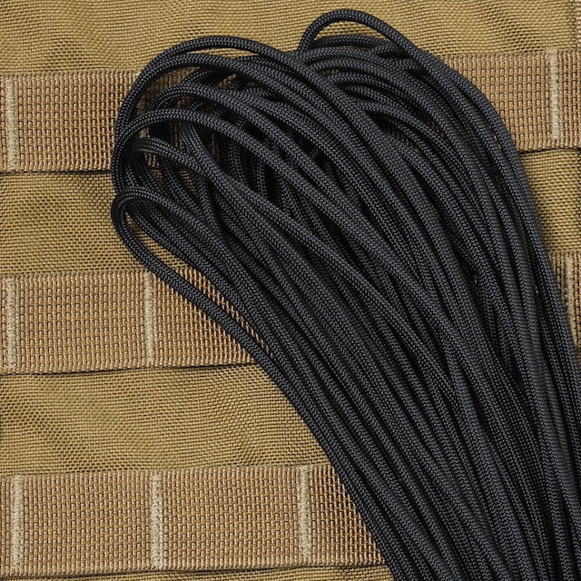 Military（ミリタリー）550 パラコード タイプ3 Black [50ft 15m][550 Paracord Type III 550 Cord]【レターパックプラス対応】【レターパックライト対応】