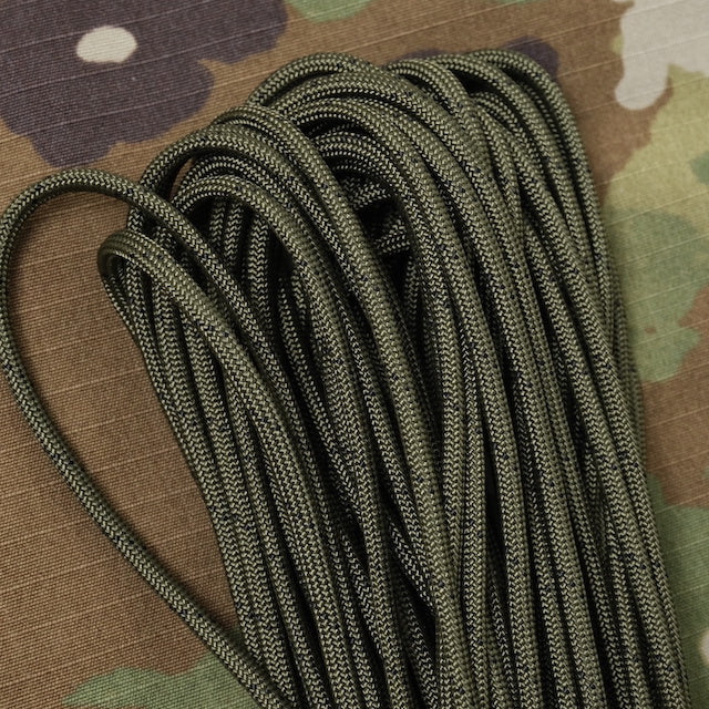 Military（ミリタリー）550 パラコード タイプ3 OD/Black Flecks [50ft 15m][550 Paracord Type III 550 Cord]【レターパックプラス対応】【レターパックライト対応】