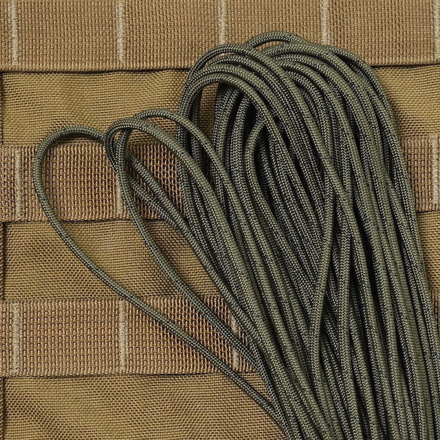 Military（ミリタリー）550 パラコード タイプ3 OD/Black Flecks [50ft 15m][550 Paracord Type III 550 Cord]【レターパックプラス対応】【レターパックライト対応】