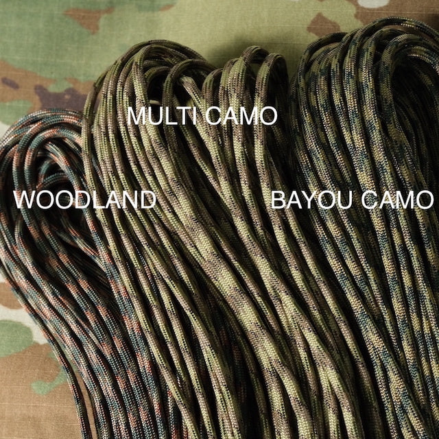 Military 550 Paracord Type 3 Bayou Camo [50ft 15m] [550 Paracord Type III 550 Cord] [Letter Pack Plus compatible] [Letter Pack Light compatible]