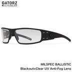 GATORZ ANSI Z87.1+ MILSPEC BALLISTIC MAGNUM ASIANFIT Clear UV Lens Blackout [GZ-01-003]
