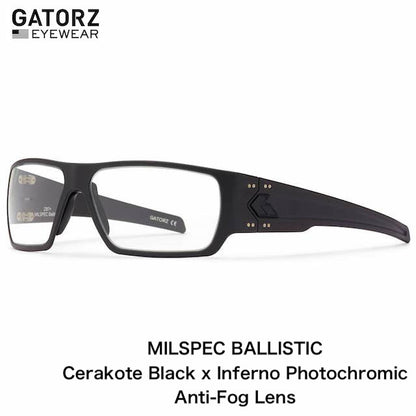 GATORZ SPECTER ANSI Z87.1+ MILSPEC BALLISTIC Cerakote Black Photochromic Lens Blackout [GZ-08-404]