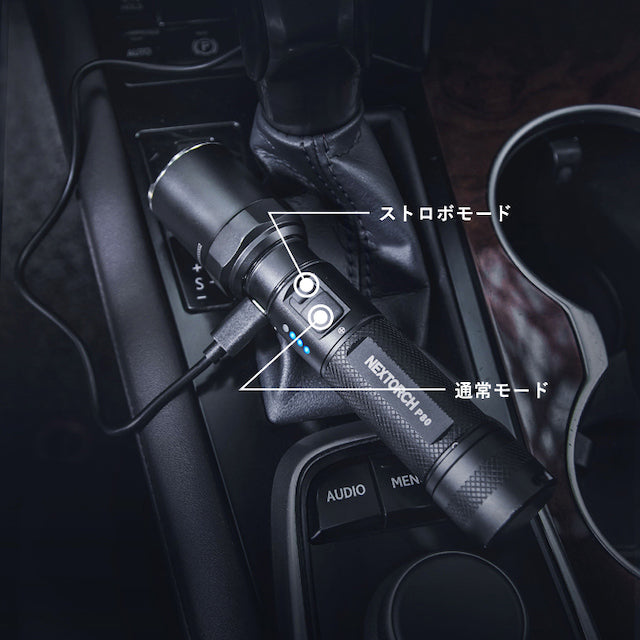 NEXTORCH P80 Flashlight [2100 Lumens] [Rechargeable Flashlight] [3-Level Dimming + Strobe Light]
