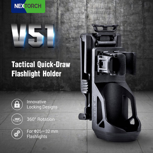 NEXTORCH V51 Flashlight Holder [Flashlight Holster] [Fits 25mm-32mm Camera Body Diameters]