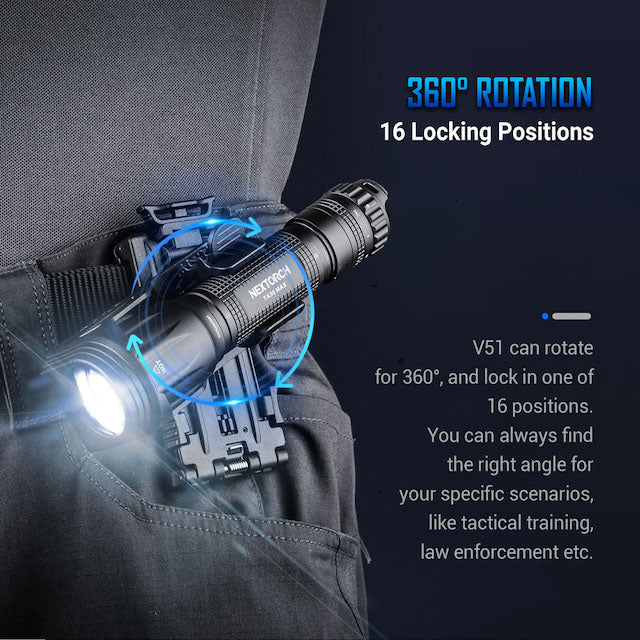 NEXTORCH V51 Flashlight Holder [Flashlight Holster] [Fits 25mm-32mm Camera Body Diameters]