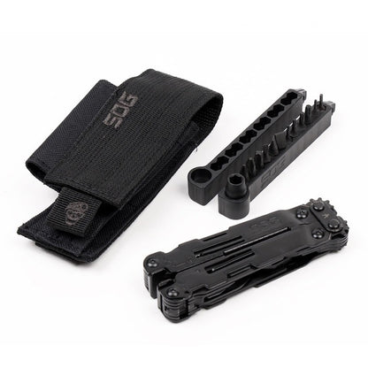 SOG POWERACCESS DELUXE BLACK Multi Tool [With belt compatible nylon pouch]