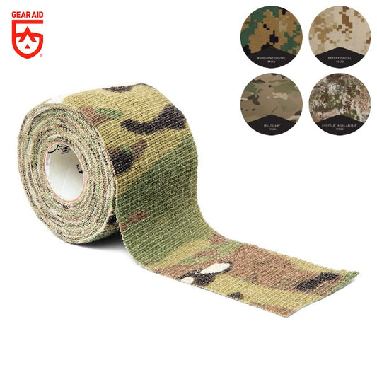 GEAR AID Camo Form Reusable Fabric Wrap [Self-adhesive/Stretchable Material] [Military Camo 4 Colors]
