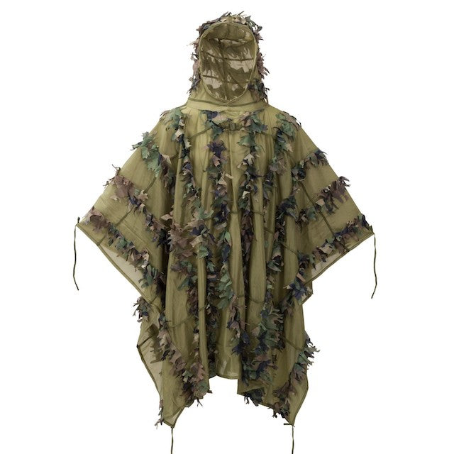 HELIKON-TEX LEAF GHILLIE PONCHO WOODLAND [Letter Pack Plus compatible]