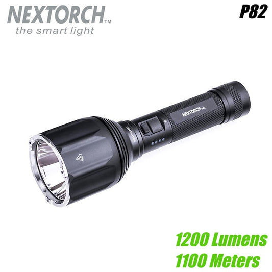 NEXTORCH（ネクストーチ）P82 Flashlight [1200ルーメン/1100m][充電式長距離照射フラッシュライト][3段階調光＋ストロボ点灯]