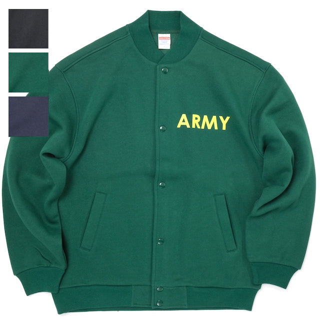 Military Style（ミリタリースタイル）ルーズフィット スウェット スナップ ジャケット（裏起毛）10oz [3色][USMC][ARMY][USN]