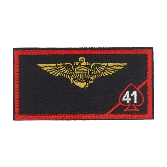Military Patch VFA-41 (41st Fighter Attack Squadron) "Black Aces" Name Plate for Pilots [With Hook] [Letter Pack Plus Compatible] [Letter Pack Lite Compatible]