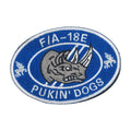 Military Patch（ミリタリーパッチ）F/A-18E「ピューキン・ドッグス」所属搭乗員用 スーパーホーネット・マスコットパッチ [フック付き]【レターパックプラス対応】【レターパックライト対応】