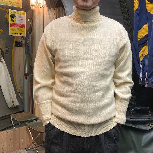 KEMPTON（ケンプトン）NIFFI SERIES イギリス海軍 サブマリン セーター ROLL NECK [NAVY][NATURAL]