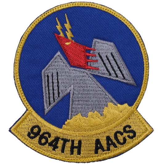 Military Patch（ミリタリーパッチ）964TH AACS SQ フルカラー パッチ [フック付き]【レターパックプラス対応】【レターパックライト対応】