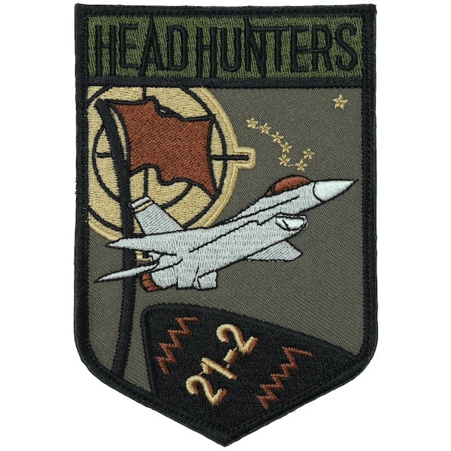 Military Patch（ミリタリーパッチ）80FS RFA 21-2 HEAD HUNTERS パッチ [2種][フルカラー][OCP] [フック付き]【レターパックプラス対応】【レターパックライト対応】