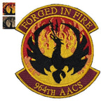 Military Patch（ミリタリーパッチ）964th AACS FORGED IN FIRE パッチ [2種][フルカラー][OCP] [フック付き]【レターパックプラス対応】【レターパックライト対応】