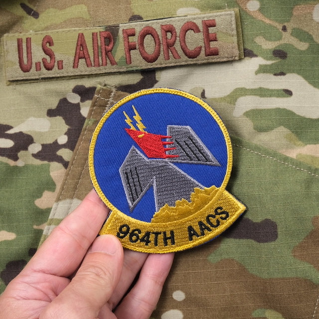 Military Patch（ミリタリーパッチ）964TH AACS SQ フルカラー パッチ [フック付き]【レターパックプラス対応】【レターパックライト対応】