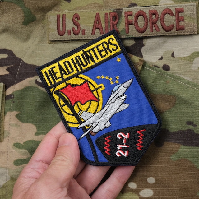 Military Patch（ミリタリーパッチ）80FS RFA 21-2 HEAD HUNTERS パッチ [2種][フルカラー][OCP] [フック付き]【レターパックプラス対応】【レターパックライト対応】
