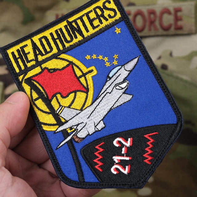 Military Patch（ミリタリーパッチ）80FS RFA 21-2 HEAD HUNTERS パッチ [2種][フルカラー][OCP] [フック付き]【レターパックプラス対応】【レターパックライト対応】