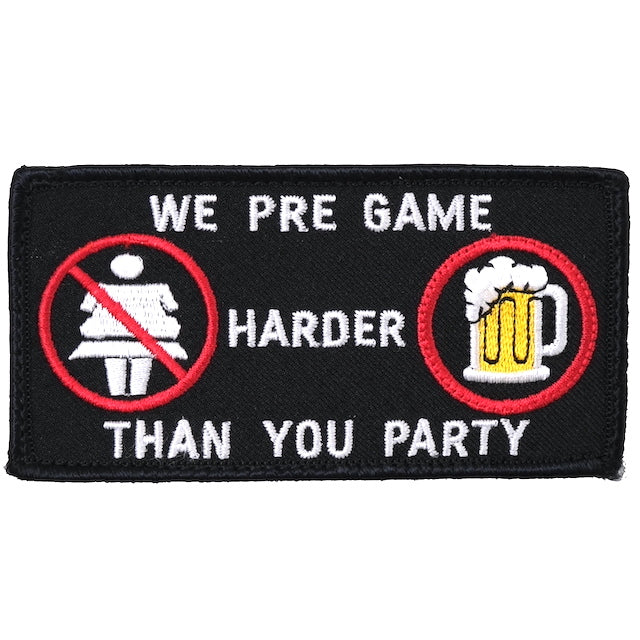 Military Patch WE PRE GAME HARDER THAN YOU PARTY Name Size Patch [2 Colors] [With Hook] [Compatible with Letter Pack Plus] [Compatible with Letter Pack Light]