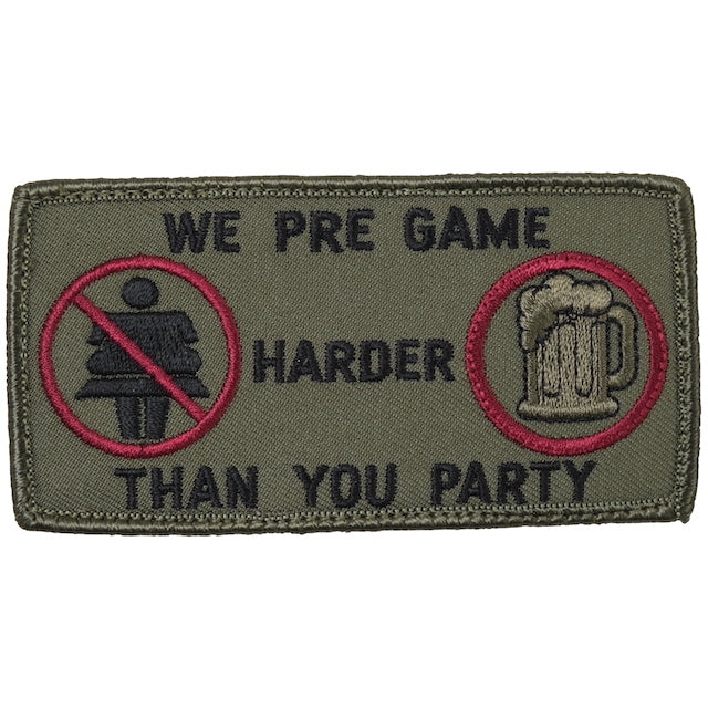 Military Patch WE PRE GAME HARDER THAN YOU PARTY Name Size Patch [2 Colors] [With Hook] [Compatible with Letter Pack Plus] [Compatible with Letter Pack Light]