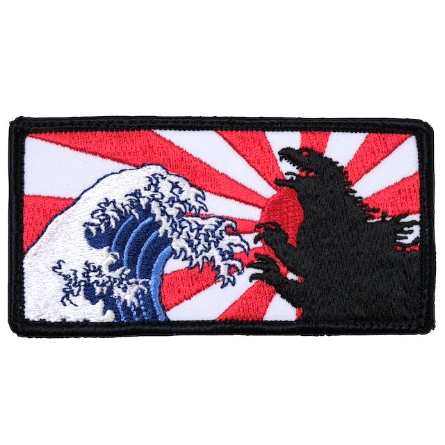 Military Patch GODZILLA &amp; Wave &amp; Asahi Name Size Patch [With Hook] [Letter Pack Plus Compatible] [Letter Pack Light Compatible]