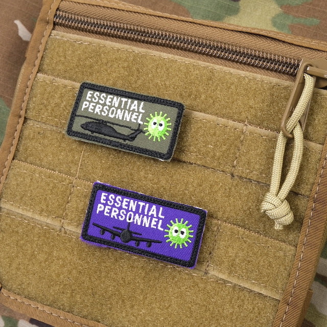 Military Patch ESSENTIAL PERSONNEL Mini Patch [2 colors] [With hook] [Letter Pack Plus compatible] [Letter Pack Light compatible]