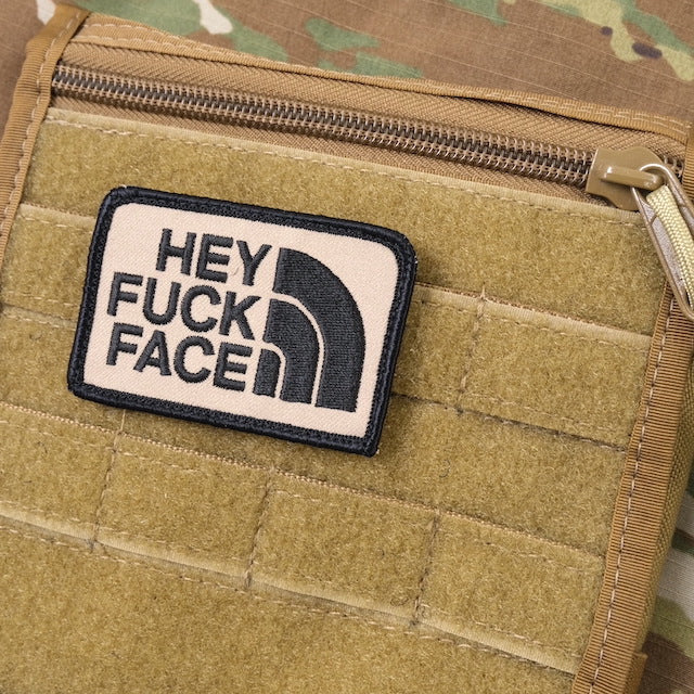 Military Patch（ミリタリーパッチ）HEY FUCK FACE パッチ  [6色][フック付き]【レターパックプラス対応】【レターパックライト対応】