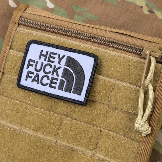 Military Patch（ミリタリーパッチ）HEY FUCK FACE パッチ  [6色][フック付き]【レターパックプラス対応】【レターパックライト対応】