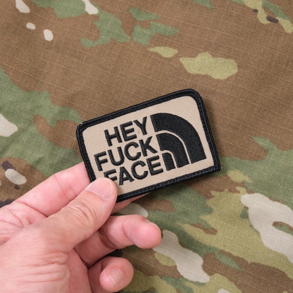 Military Patch（ミリタリーパッチ）HEY FUCK FACE パッチ  [6色][フック付き]【レターパックプラス対応】【レターパックライト対応】