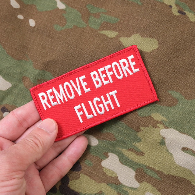 Military Patch REMOVE BEFORE FLIGHT Name Size Patch 5 x 10cm [2 colors] [With hook] [Letter Pack Plus compatible] [Letter Pack Light compatible]