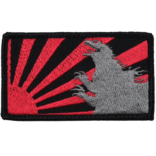 Military Patch GODZILLA &amp; Asahi Flag Size Patch [2 Colors] [With Hook] [Letter Pack Plus Compatible] [Letter Pack Light Compatible]
