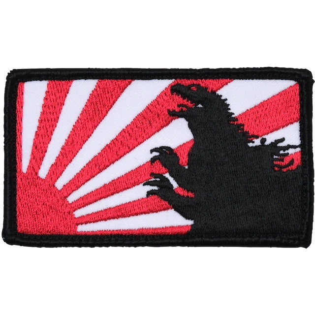 Military Patch GODZILLA &amp; Asahi Flag Size Patch [2 Colors] [With Hook] [Letter Pack Plus Compatible] [Letter Pack Light Compatible]