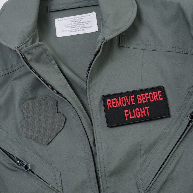 Military Patch REMOVE BEFORE FLIGHT Name Size Patch 5 x 10cm [2 colors] [With hook] [Letter Pack Plus compatible] [Letter Pack Light compatible]