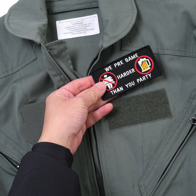 Military Patch WE PRE GAME HARDER THAN YOU PARTY Name Size Patch [2 Colors] [With Hook] [Compatible with Letter Pack Plus] [Compatible with Letter Pack Light]