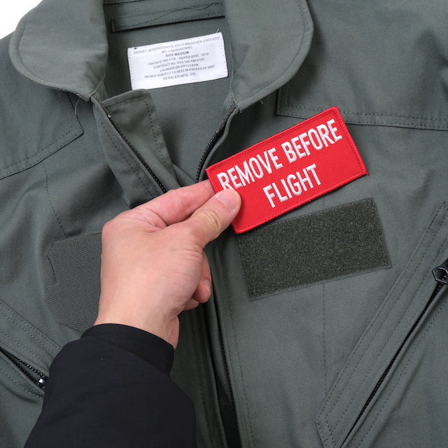 Military Patch REMOVE BEFORE FLIGHT Name Size Patch 5 x 10cm [2 colors] [With hook] [Letter Pack Plus compatible] [Letter Pack Light compatible]