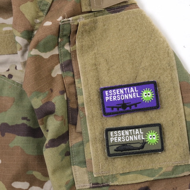 Military Patch ESSENTIAL PERSONNEL Mini Patch [2 colors] [With hook] [Letter Pack Plus compatible] [Letter Pack Light compatible]