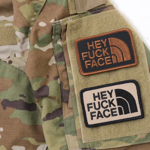 Military Patch（ミリタリーパッチ）HEY FUCK FACE パッチ  [6色][フック付き]【レターパックプラス対応】【レターパックライト対応】