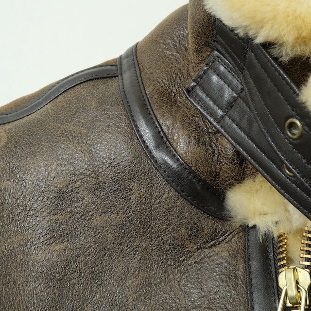 MORGAN MEMPHIS BELLE（モーガン メンフィスベル）Type B-3 2POCKETS TYPE [ANTIQUE BROWN] SHEEP SKIN/羊毛皮(ムートン)