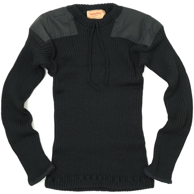 KEMPTON Woolly Pully WWII Replica Crew Neck Sweater [BLACK]