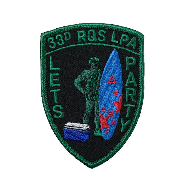 Military Patch（ミリタリーパッチ）33D RESCUE シールド型 NVG 2021 マシンガン サーフィン [2種][フック付き]【レターパックプラス対応】【レターパックライト対応】