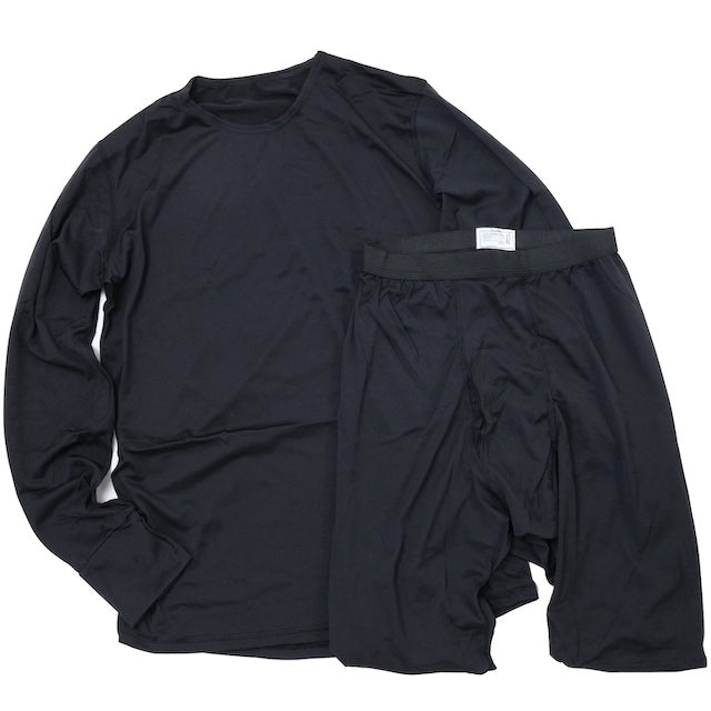 US (US military released product) Underwear top and bottom set BLACK Level 1 SILKWEIGHT UNDERSHIRT &amp; DRAWER [Polartec Power Dry]