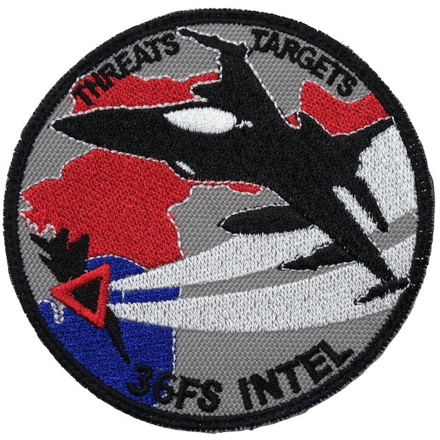 Military Patch（ミリタリーパッチ）36FS INTEL THREATS TARGETS [3種] [フック付き]【レターパックプラス対応】【レターパックライト対応】