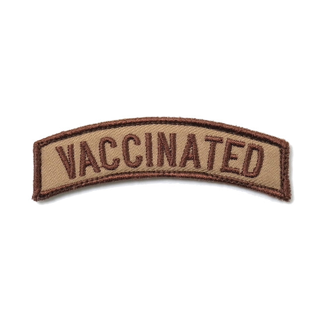 Military Patch VACCINATED Tab Desert [With hook] [Letter Pack Plus compatible] [Letter Pack Light compatible]