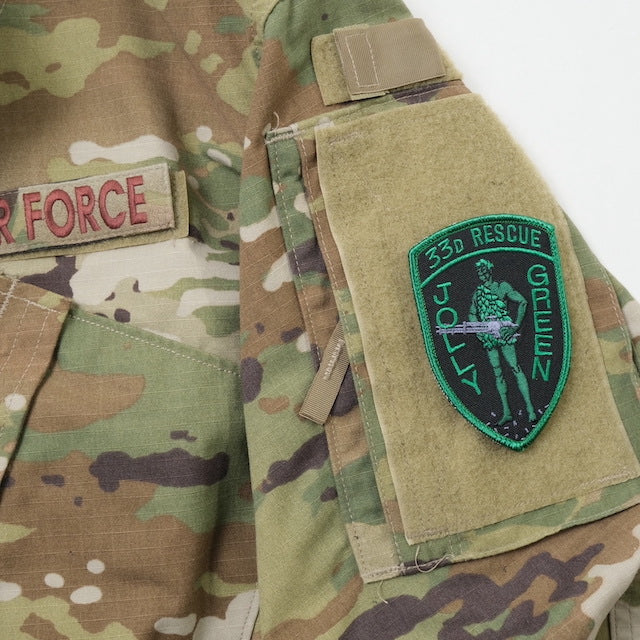 Military Patch（ミリタリーパッチ）33D RESCUE シールド型 NVG 2021 マシンガン サーフィン [2種][フック付き]【レターパックプラス対応】【レターパックライト対応】
