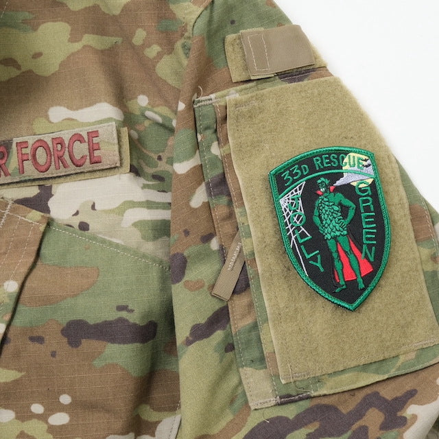 Military Patch（ミリタリーパッチ）33D RESCUE シールド型 NVG 2021 ドラキュラ [フック付き]【レターパックプラス対応】【レターパックライト対応】